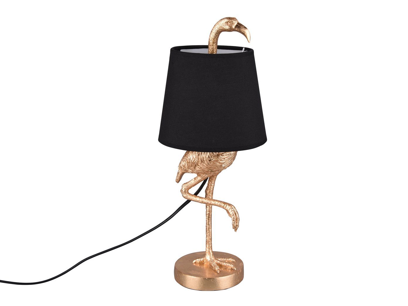 meineWunschleuchte LED Tischleuchte, LED wechselbar, Warmweiß, große ausgefallene Designer-lampe Tierlampe Fensterbank gold-en H 33cm