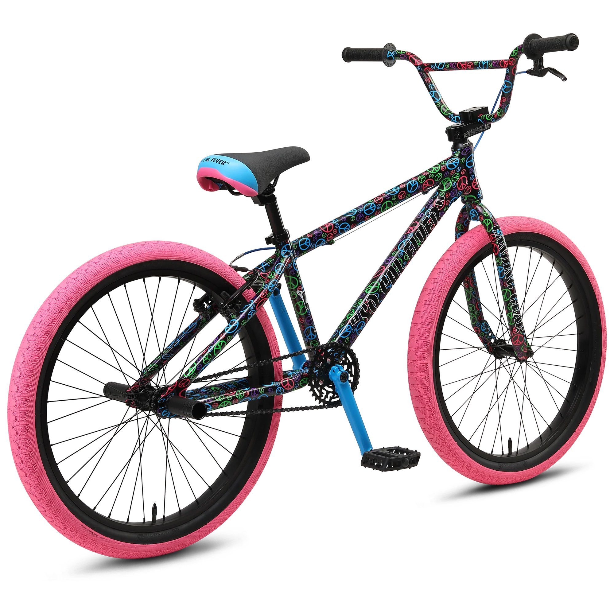 SE Bikes BMX-Rad So Cal Flyer, 1 Gang, ohne Schaltung, BMX 24 Zoll für Erwachsene und Jugendliche ab 160 cm Fahrrad Freestyle