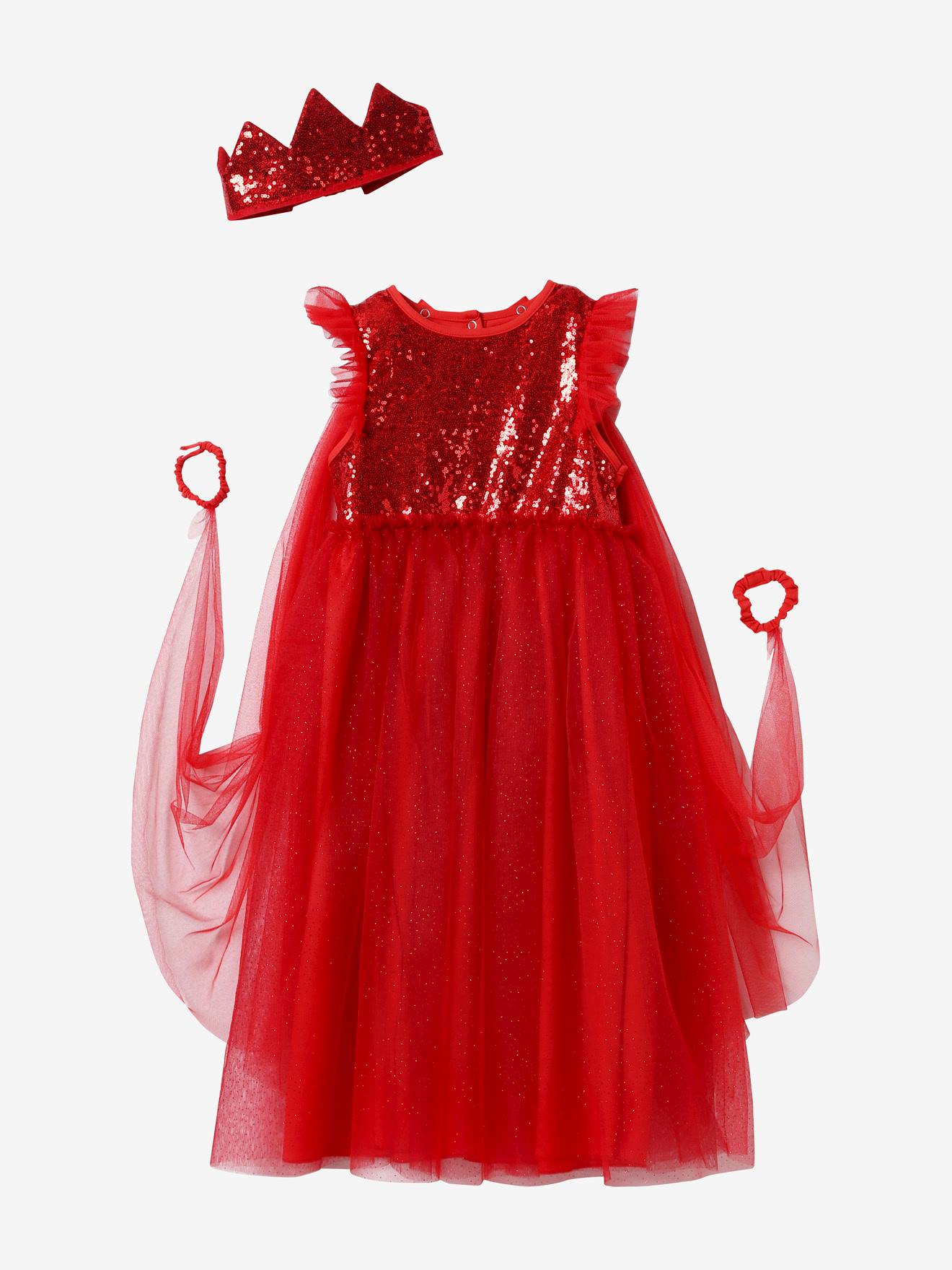 Déguisement de princesse avec voile et couronne bleu