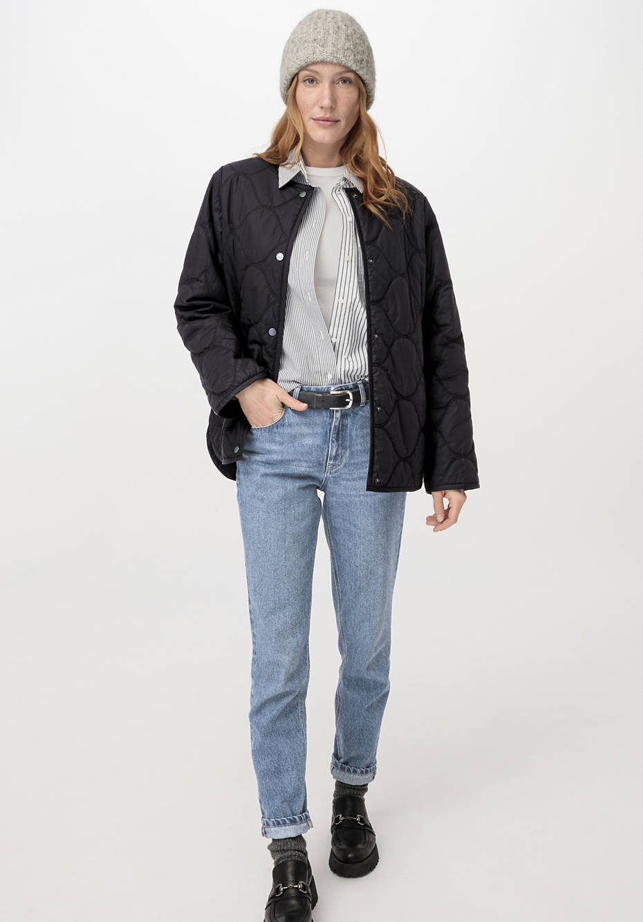 Steppjacke Nature Shell aus Bio-Baumwolle mit Woll-Wattierung