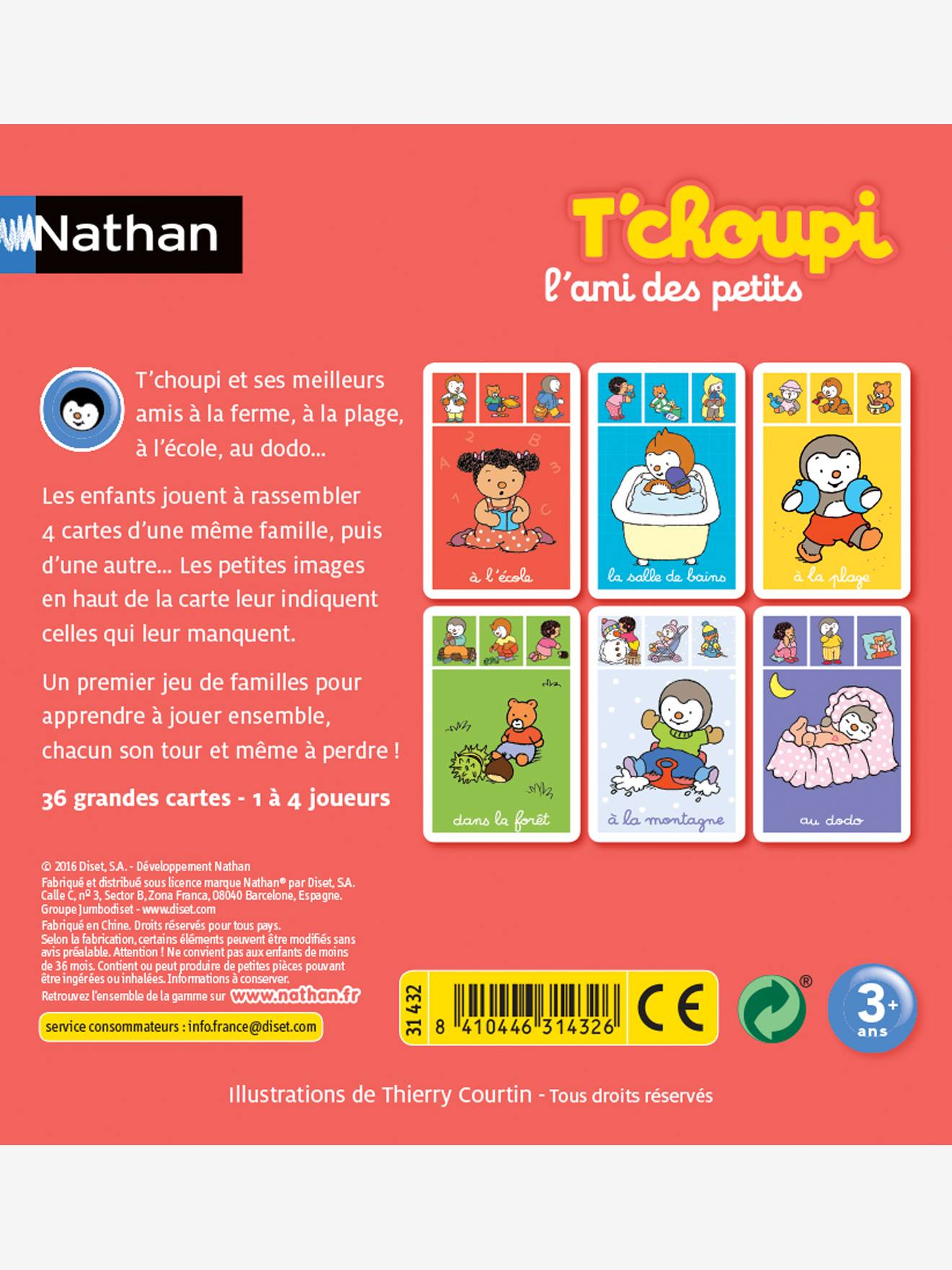 Mon premier jeu de familles T'choupi NATHAN rouge