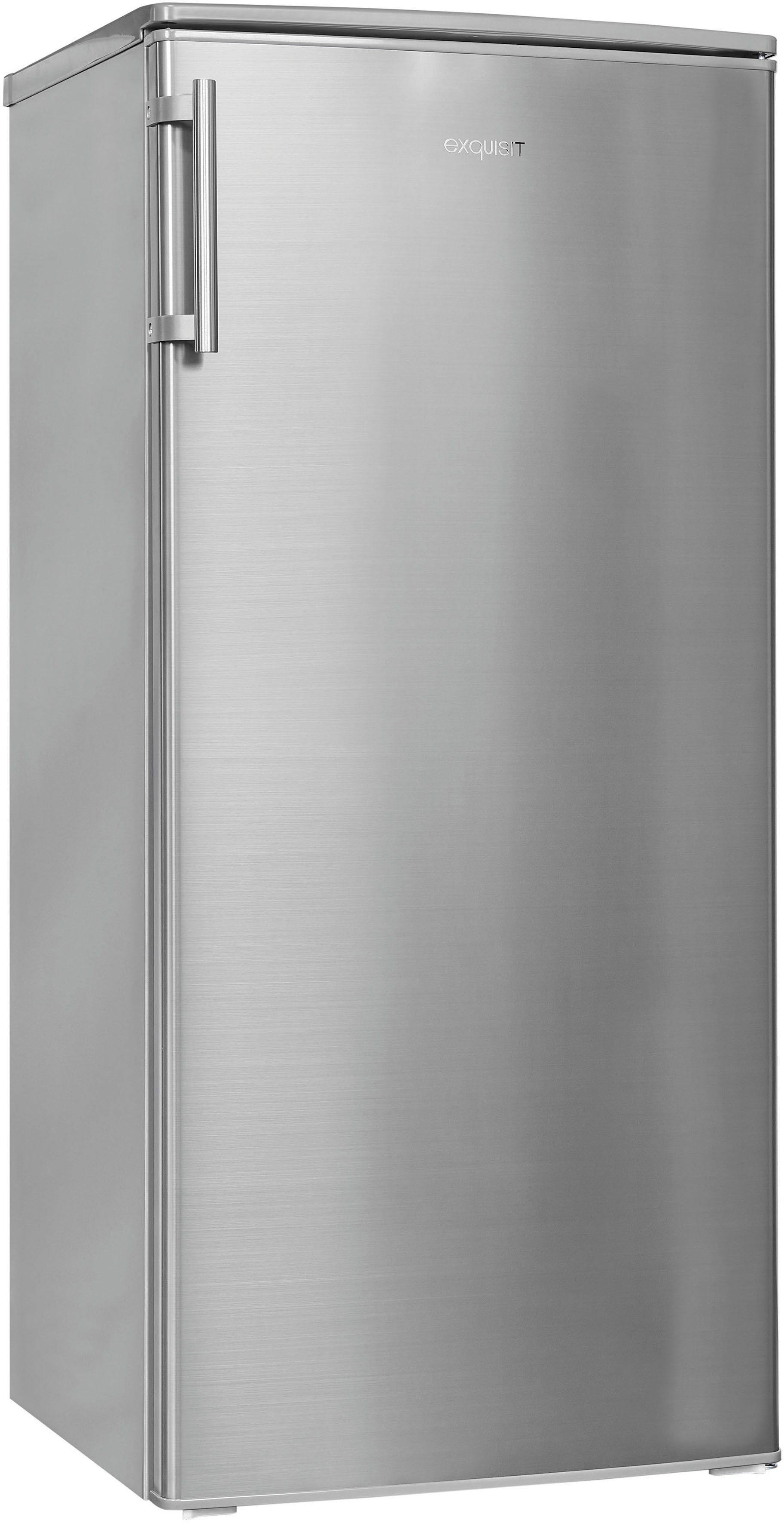 exquisit Kühlschrank KS185-4-HE-040E inoxlook, 122 cm hoch, 55 cm breit