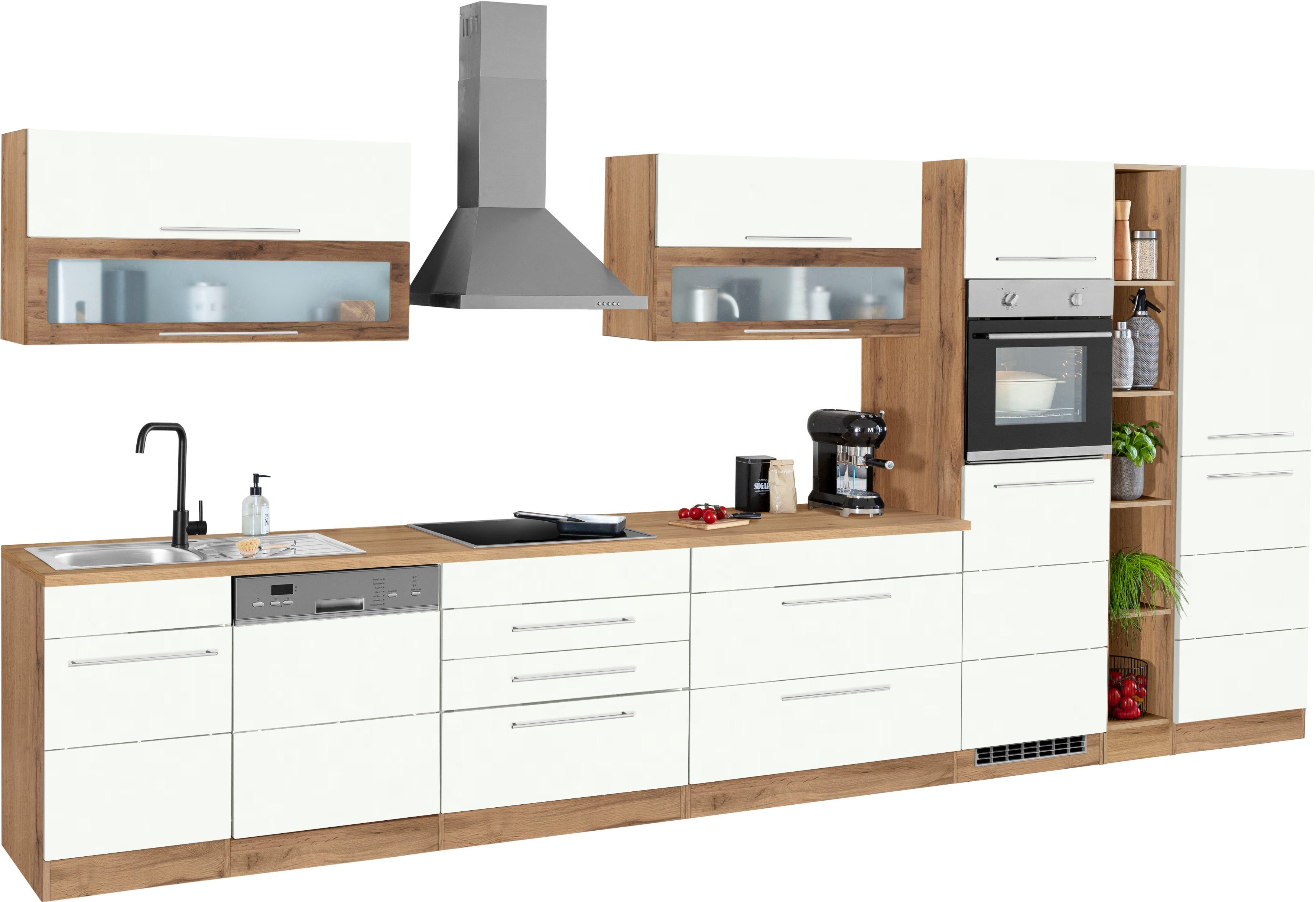 HELD MÖBEL Küchenzeile Wien, Breite 440 cm, wahlweise mit E-Geräten und Induktion