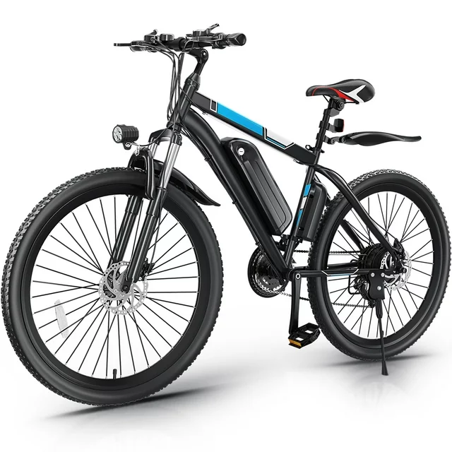 Gocio 500W Electric Bike 26 Electric Bicycle for Adults with Cruise Control System Ebike, Mountain Bike with Removable 375Wh Lithium-Ion Battery 50 Miles, 21 Speed Commuter Bike for Man Woman