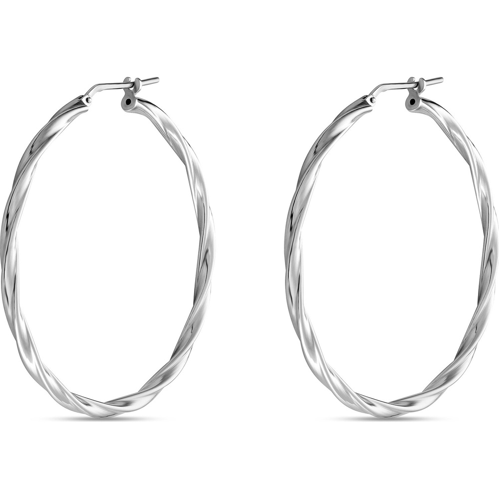 FAVS Créoles 925 Argent rhodié Boucles d'oreilles