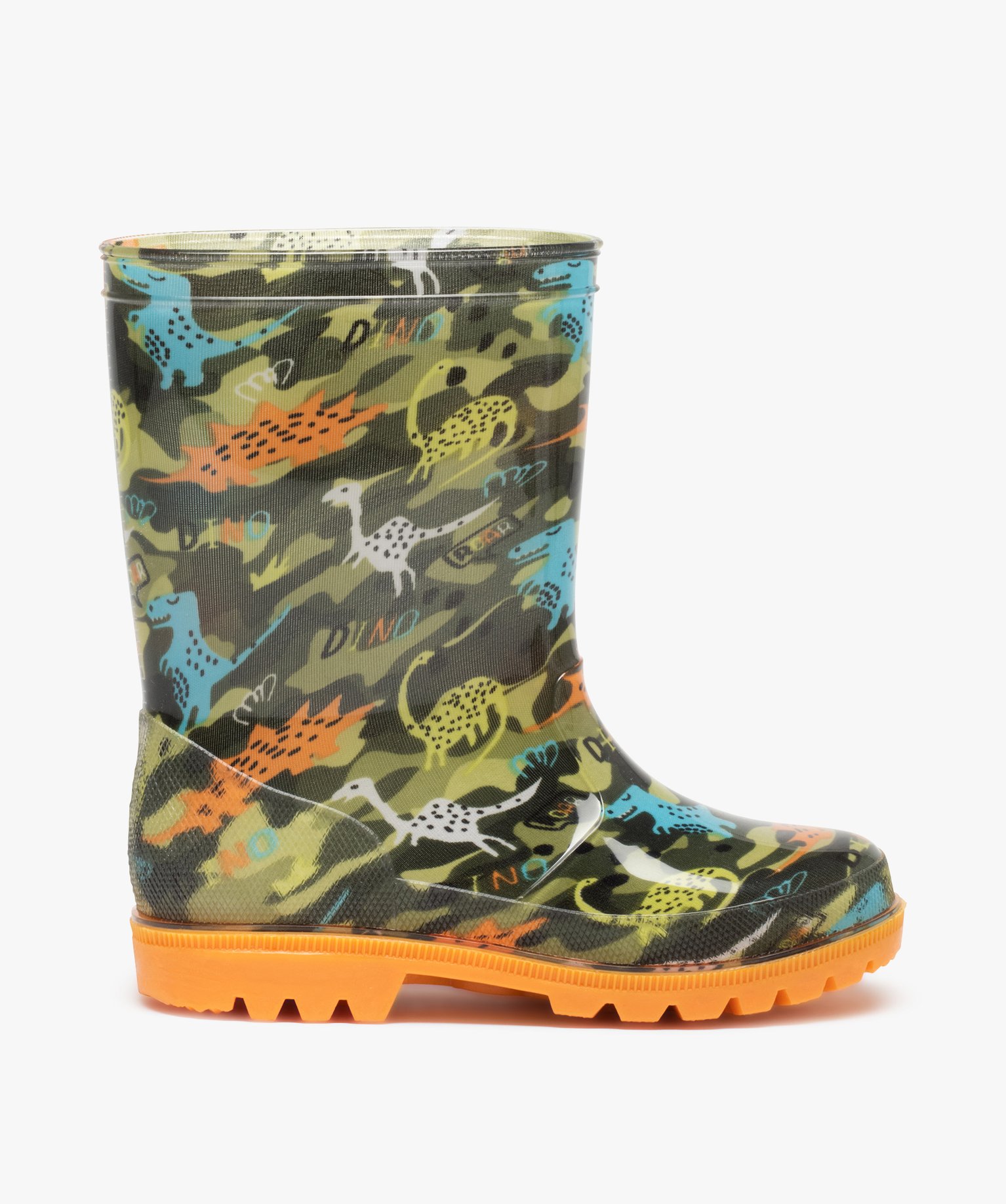 Bottes de pluie Garçon imprimées dinosaures kaki | GEMO