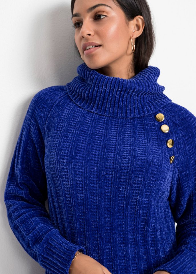 Long-Pullover mit Knöpfen