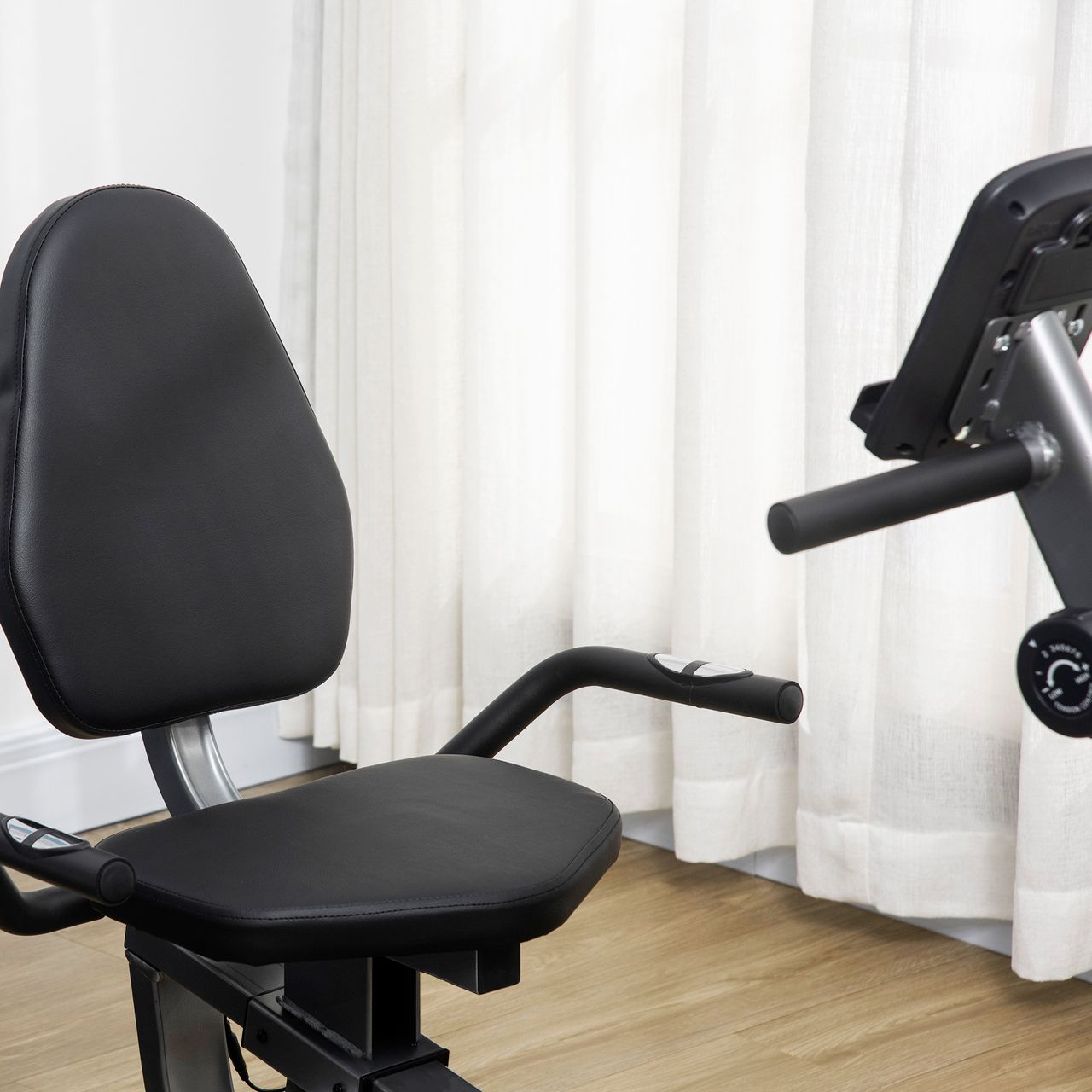 HOMCOM Liegeergometer Heimtrainer Fahrradtrainer mit LCD-Anzeige einstellbar Nutzergewicht bis 110 kg 8 stufig einstellbarem Magnetwiderstand Stahl ABS