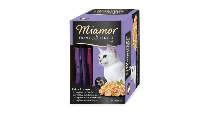 Miamor Katzennassfutter Feine Filets Mini Multibox Feine Auslese 400 g