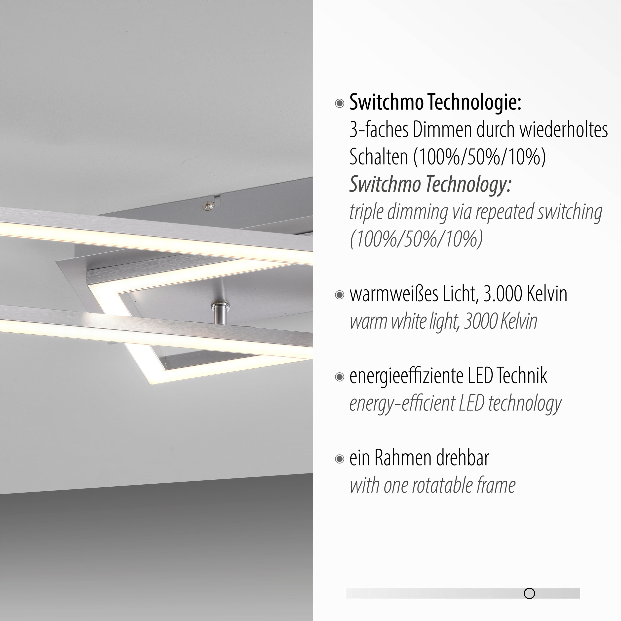 JUST LIGHT.LED-Deckenleuchte 1flg