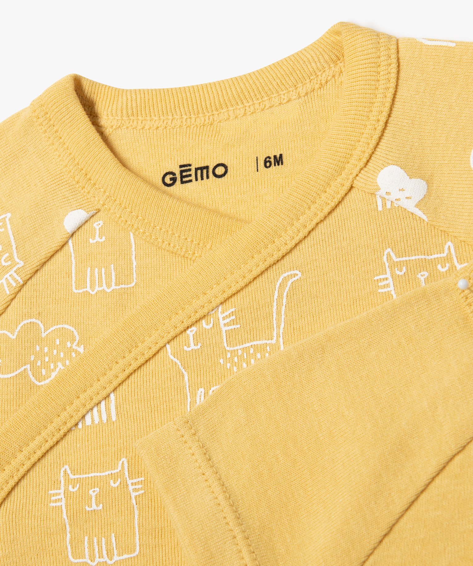 Body bébé manches courtes fermeture croisée (lot de 3) jaune | GEMO