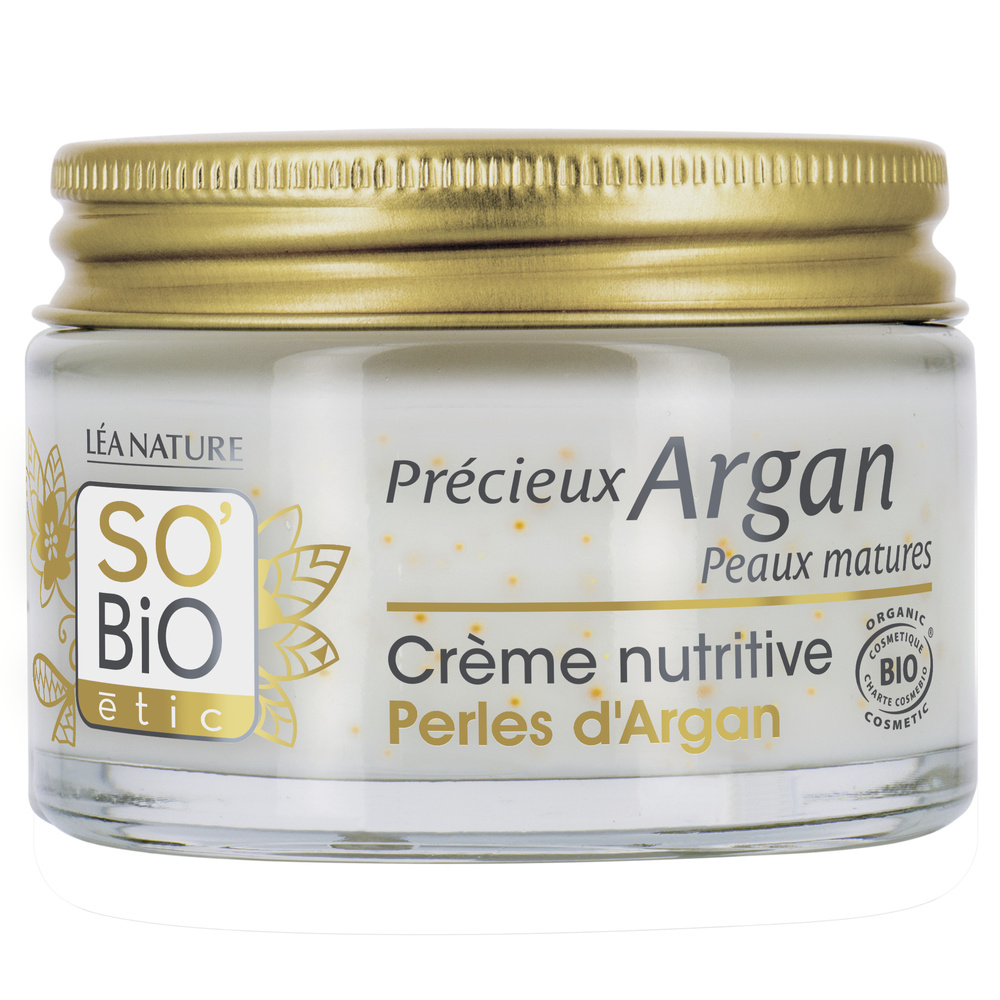 LÉA NATURE SO BiO étic Crème nutritive Perles d'Argan, Précieux Argan Peaux Matures Crème nutritive