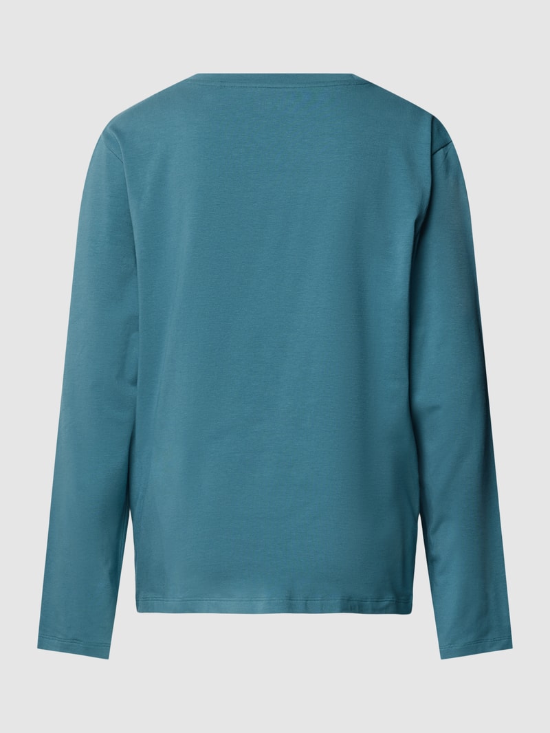 Pyjama-Oberteil mit Rundhalsausschnitt in blau