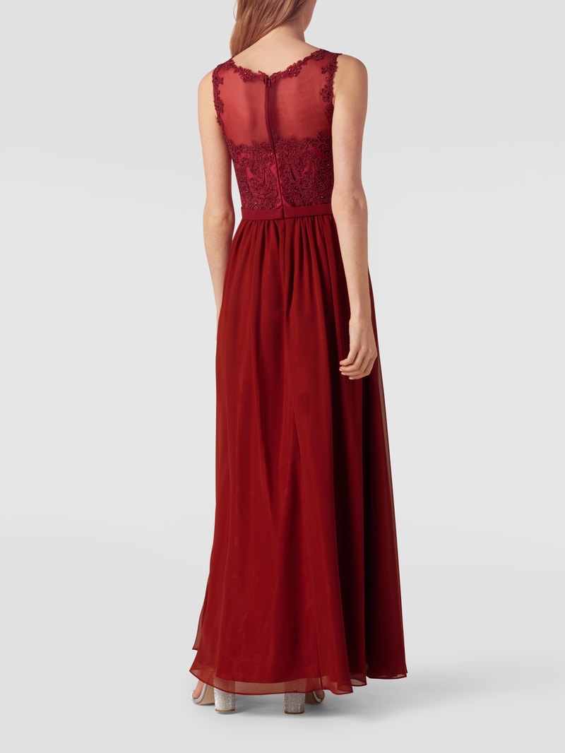 Abendkleid mit Pailletten in bordeaux rot