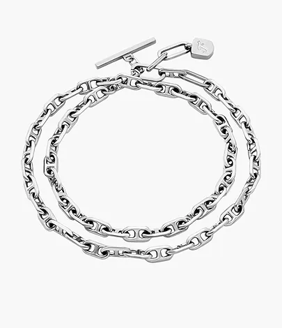 Fossil Gliederarmband Heritage D-Link Edelstahl