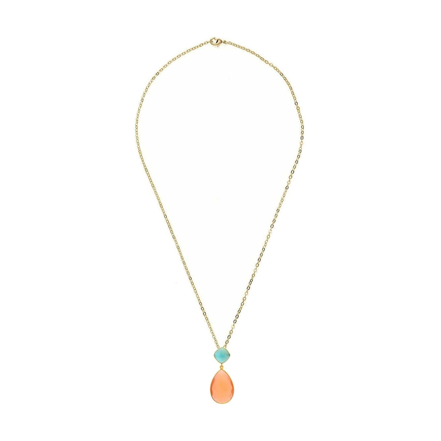 Kette mit Anhänger 'Chalcedon Tropfen'