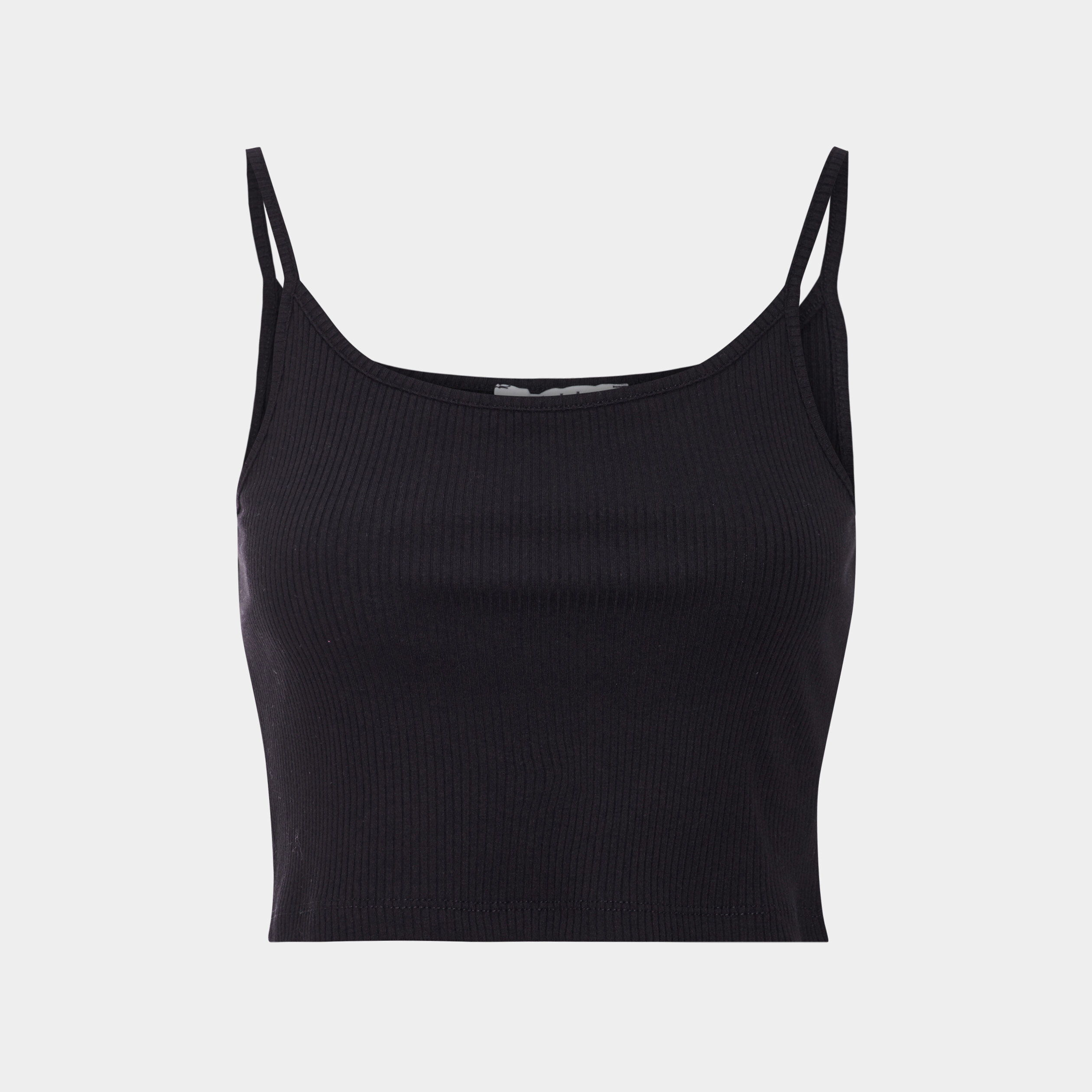 Débardeur cropped côtelé noir femme | La Halle