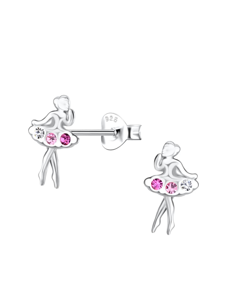 Alexander York Ohrringe, Ohrstecker BALLERINA mit Kristall pink in 925 Sterling Silber, 2-tlg. günstig kaufen onesize