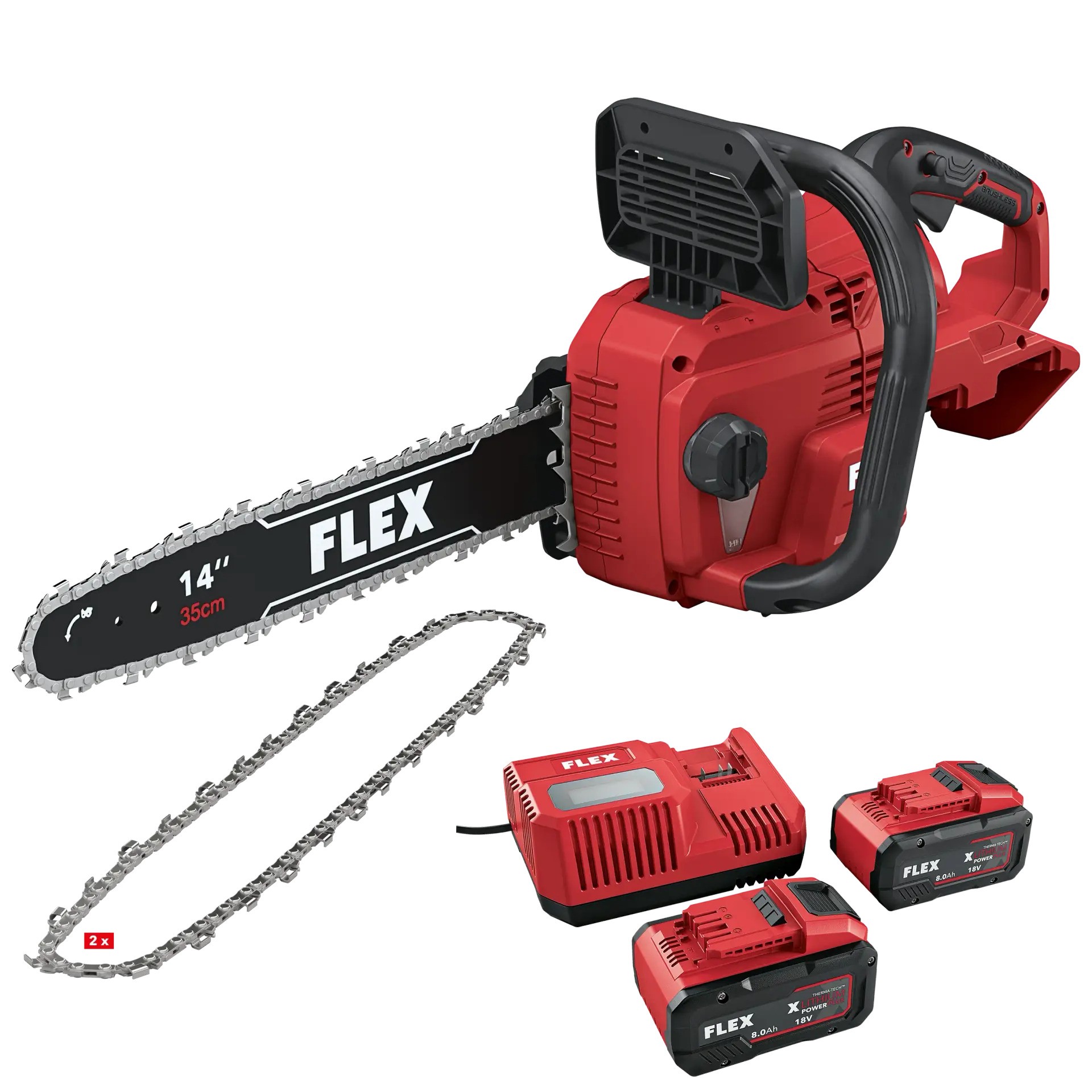 Flex-tools 535186 GCS 35 2x18-EC + P-SET 88 R Batterie Li-Ion 2 x 18 V 8,0 Ah