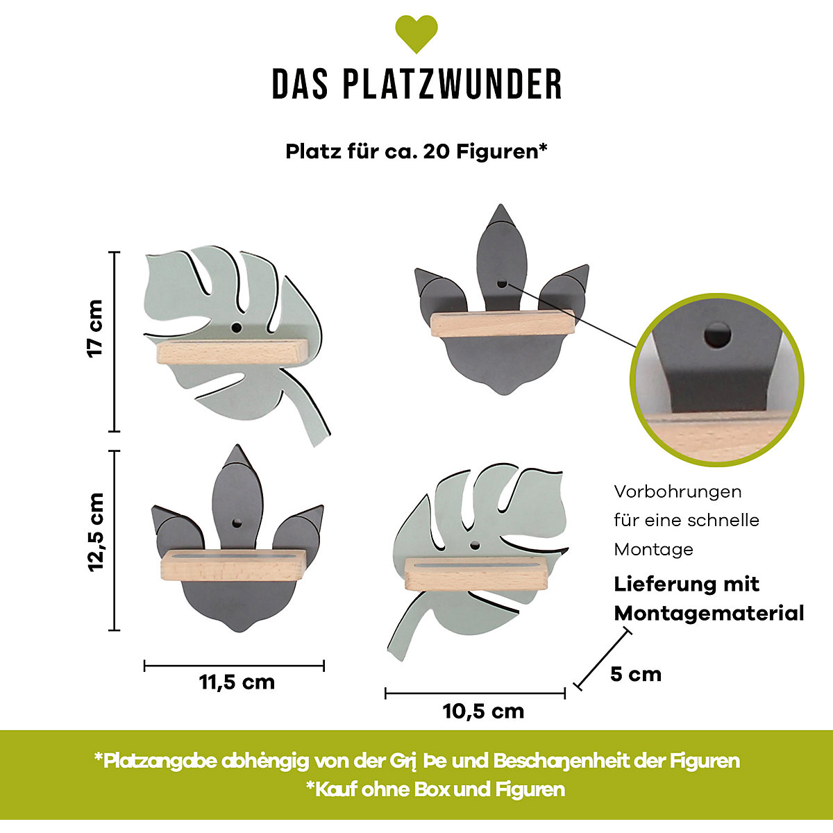 Ergänzungsset Dinosaurier small, grün-anthrazit