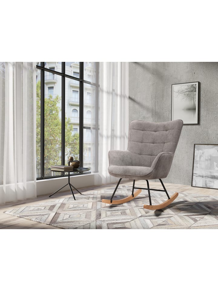 byLiving Schaukelstuhl RICHIE in Grau günstig kaufen onesize