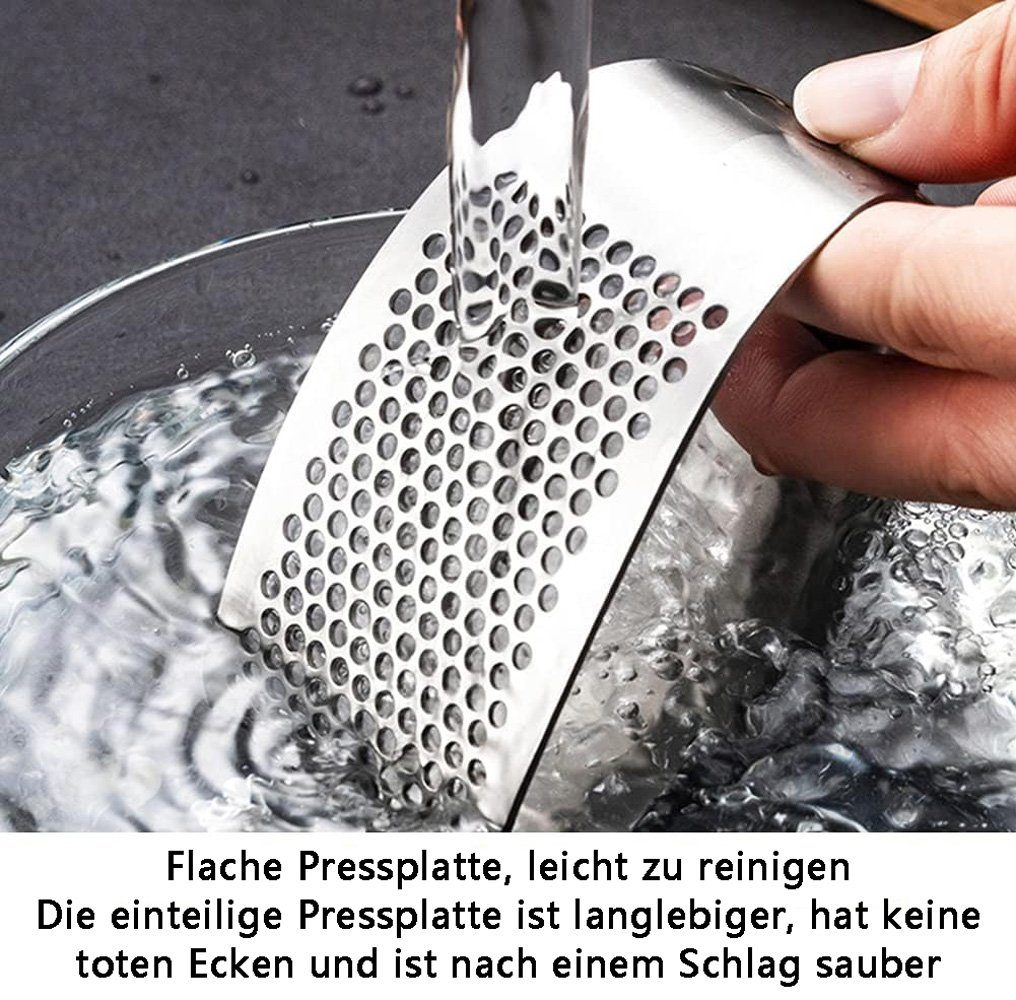Sarfly Knoblauchpresse Schnelle Knoblauchpresse Wippe Edelstahl Knoblauchwippe (1 St), Edelstahlmaterial