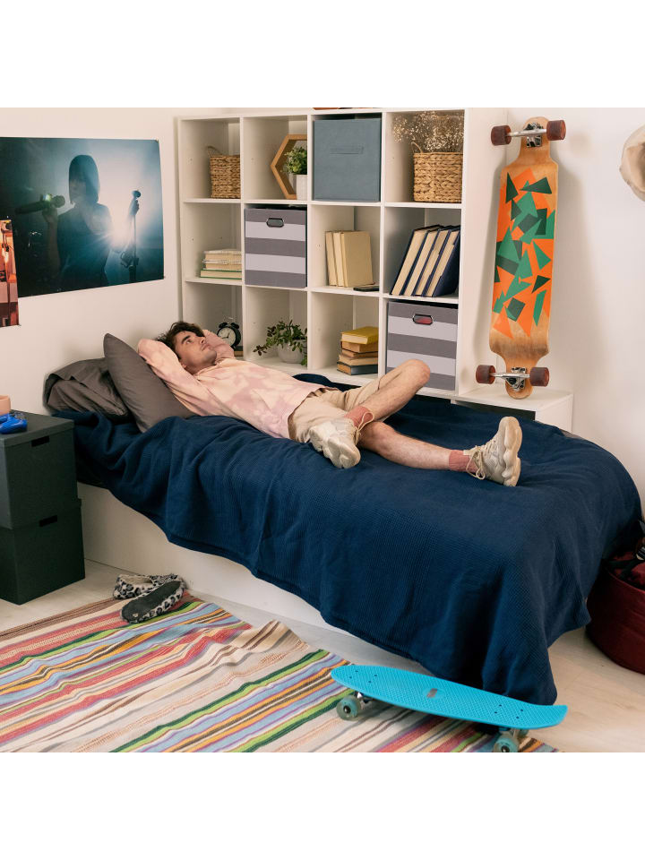 relaxdays 2 x Aufbewahrungsbox in Grau/ Weiß - (B)30,5 x (H)30,5 x (T)30 cm günstig kaufen onesize