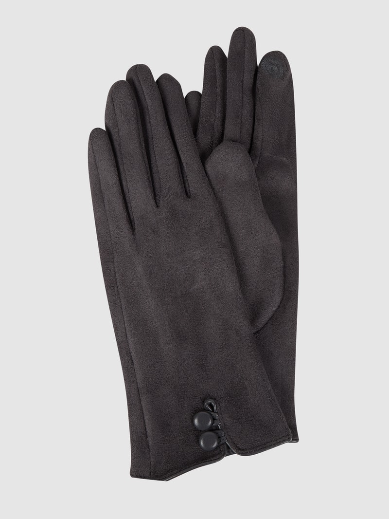 Touchscreen-Handschuhe in Veloursleder-Optik in anthrazit