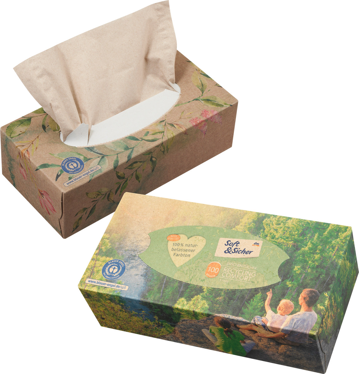 Taschentücher Box Recycling 4-lagig, 100 St