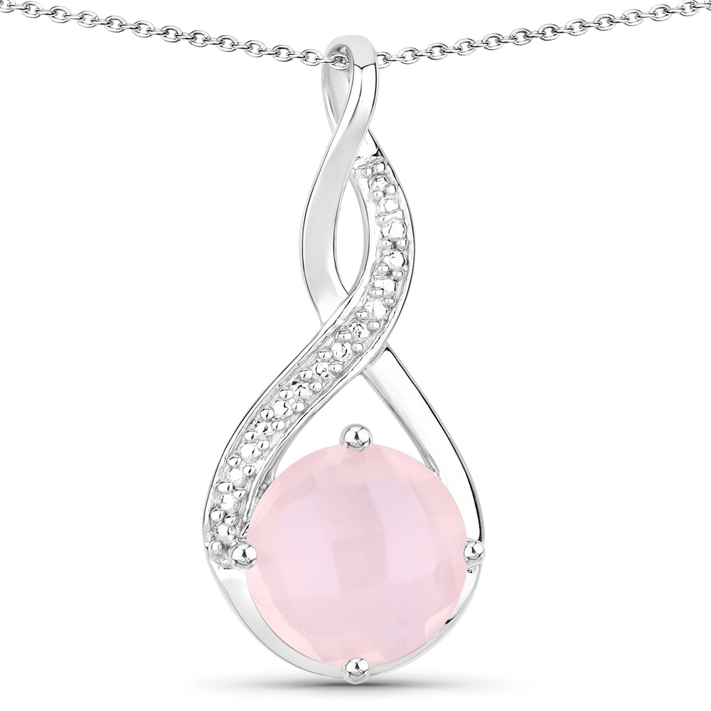 Rafaela Donata Chaîne Argent sterling Quartz rose en Argent Bijoux