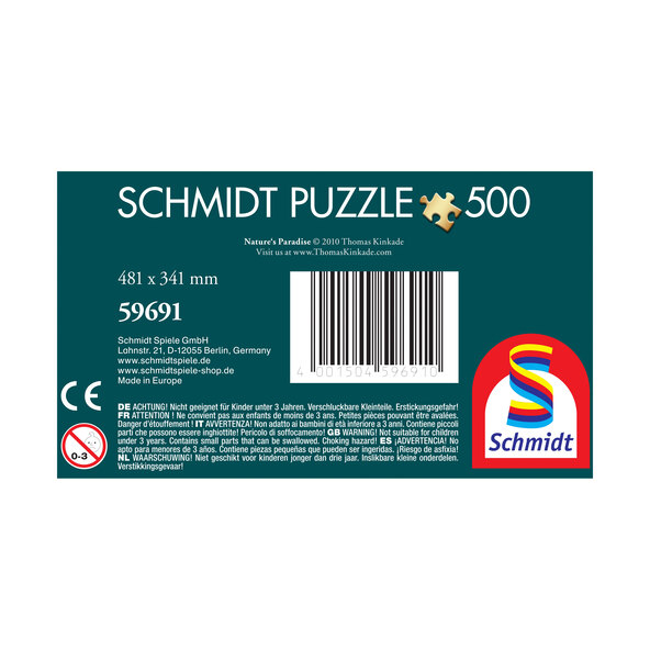 Puzzle T. Kinkade, 500 Teile, in Metalldose, Nature' Paradise