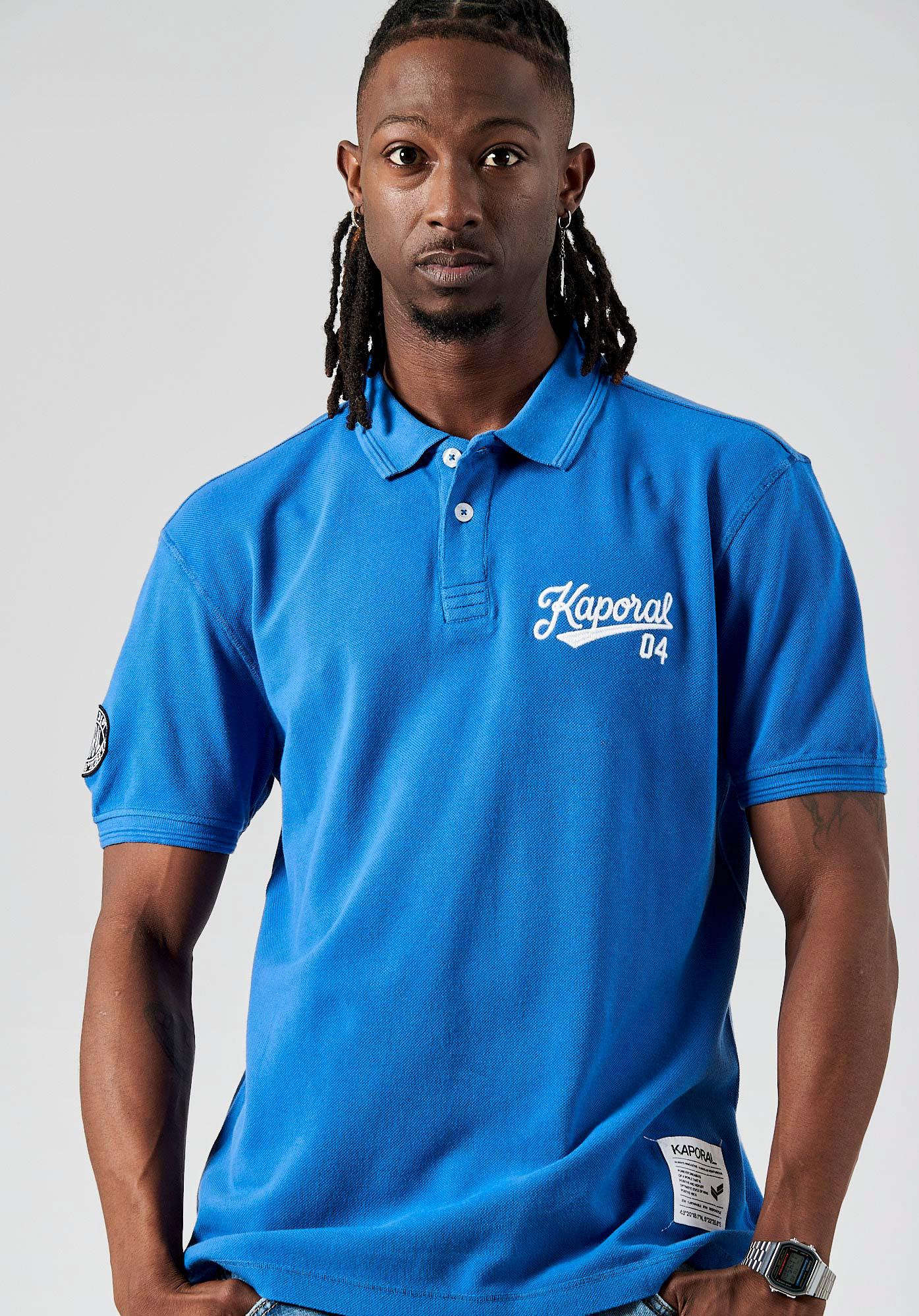 BARNI  Polo bleu Homme en 100% coton bio