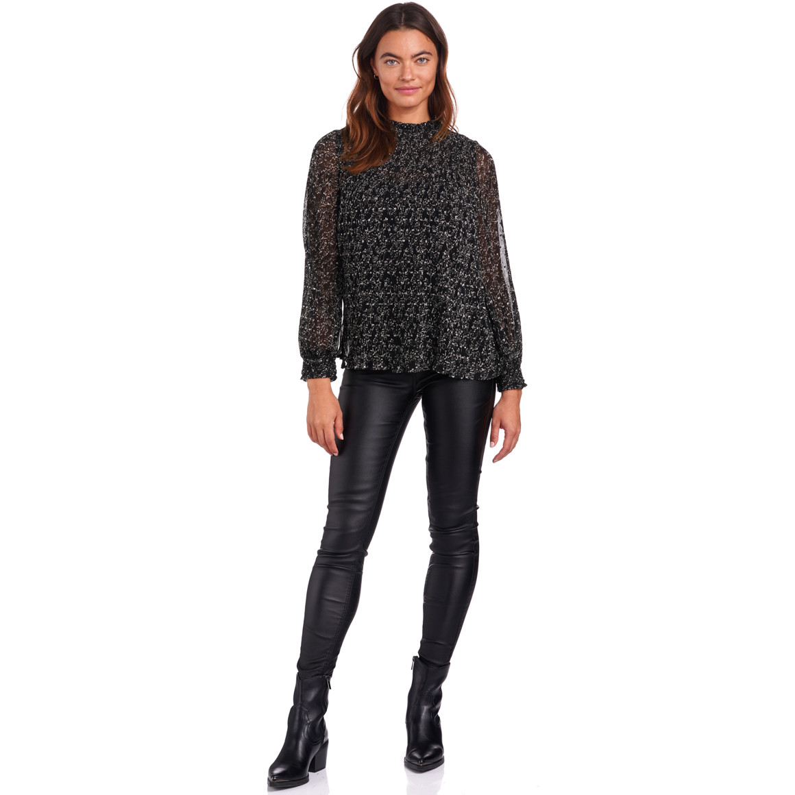 Damen Bluse mit Blumen allover