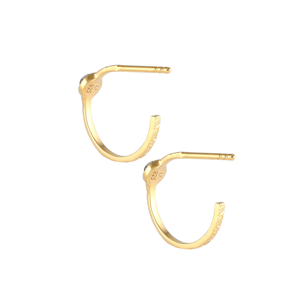 Elli Elli Boucles d'Oreilles Créoles élégantes pour dames avec quartz tourmaline en 92 Boucles d'oreilles