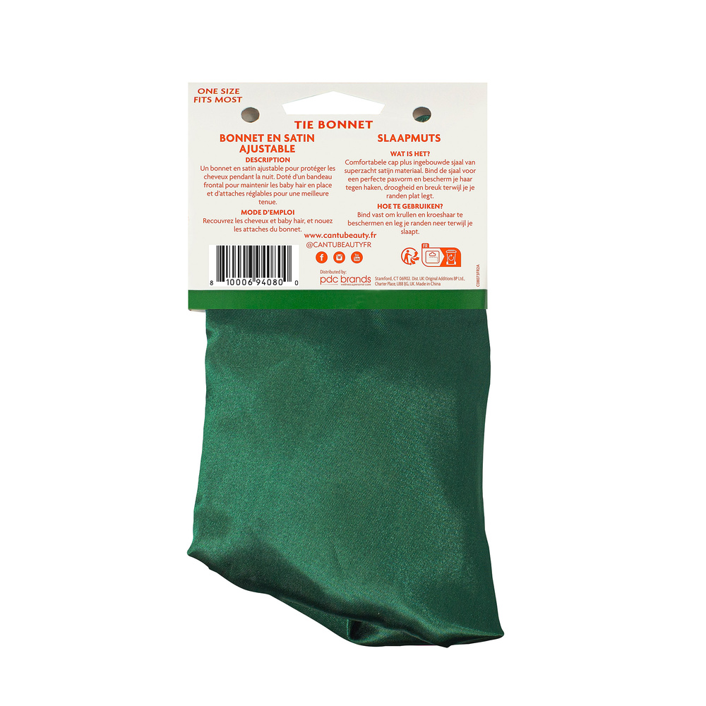 cantu Bonnet de nuit en satin vert ajustable Accessoire capillaire