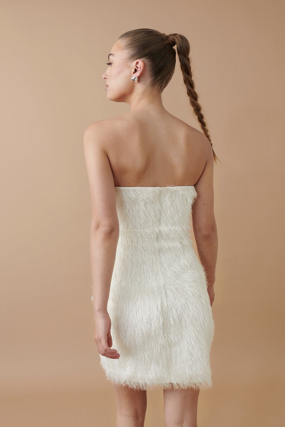 Fluffy mini tube dress