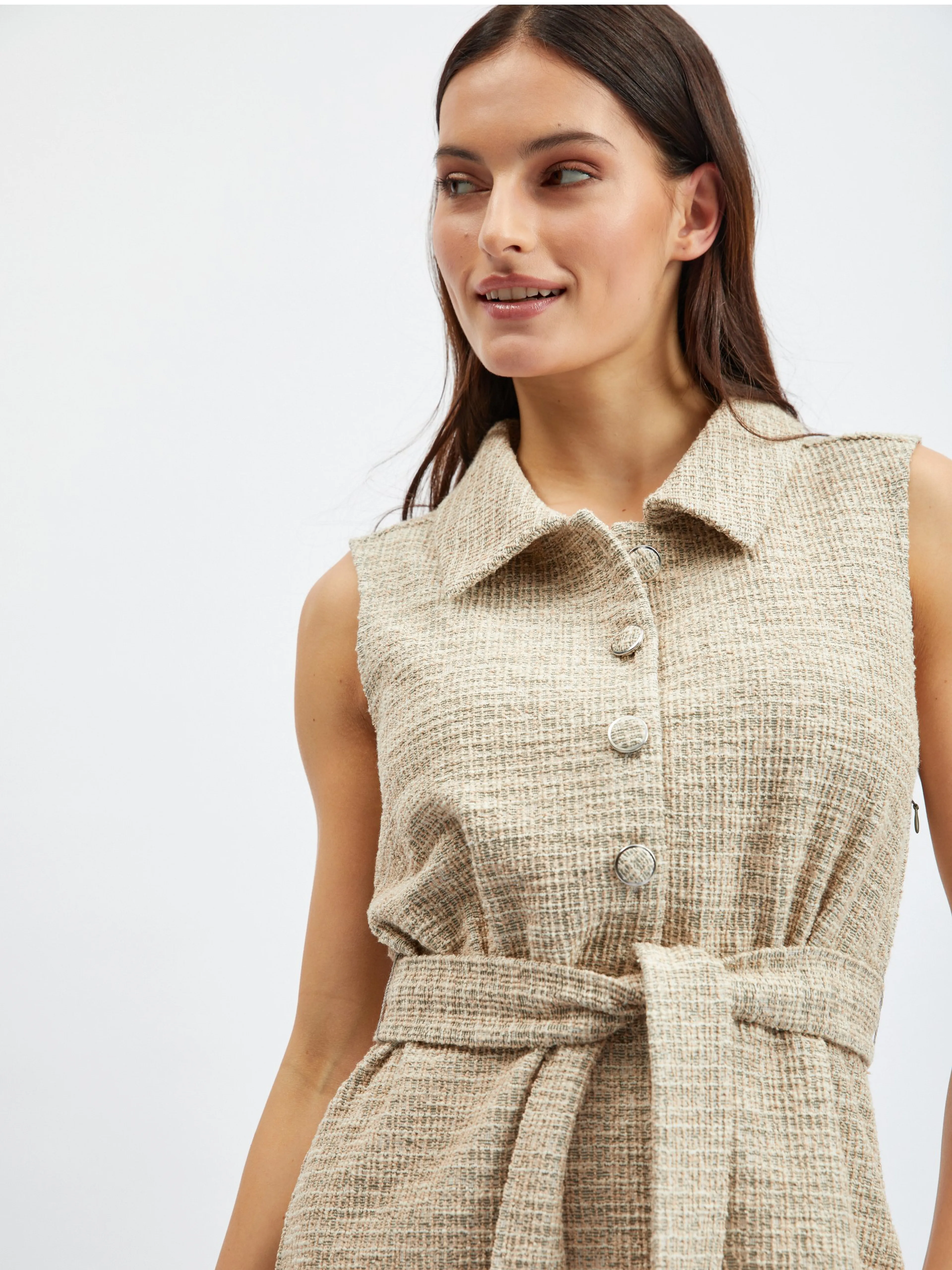 Hellbraun meliertes Damenkleid ORSAY