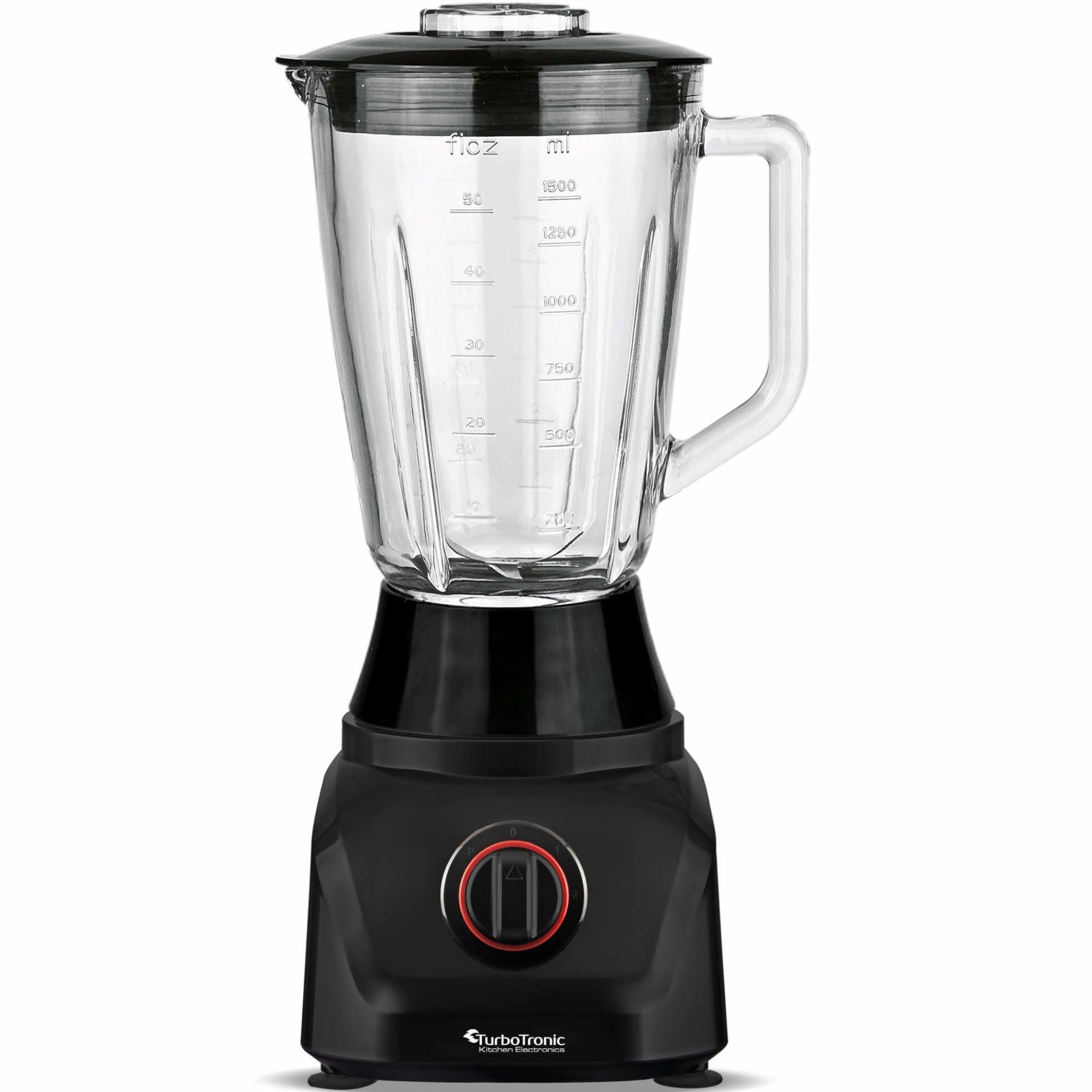 TurboTronic by Z-Line Küchenmaschine Food Processor mit Standmixer 3L Behälter 1,5L Glaskaraffe, 1900 W, 3 l Schüssel, Raspelscheiben Zitruspresse Zerkleinerer Eiscrusher Power