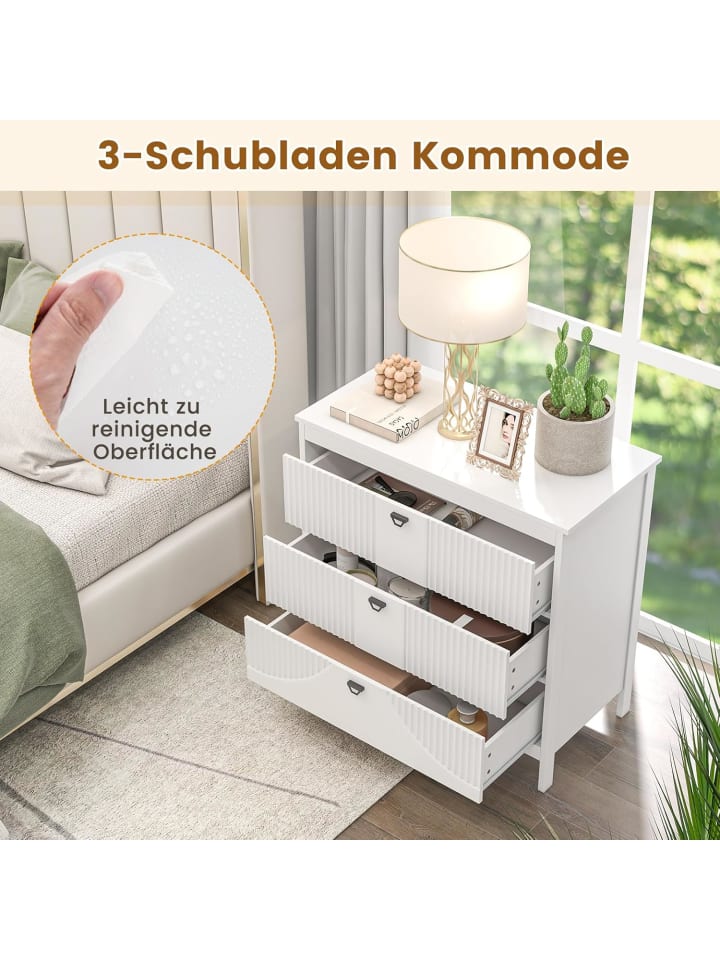 COSTWAY Kommode mit 3 Schubladen in Weiß günstig kaufen onesize