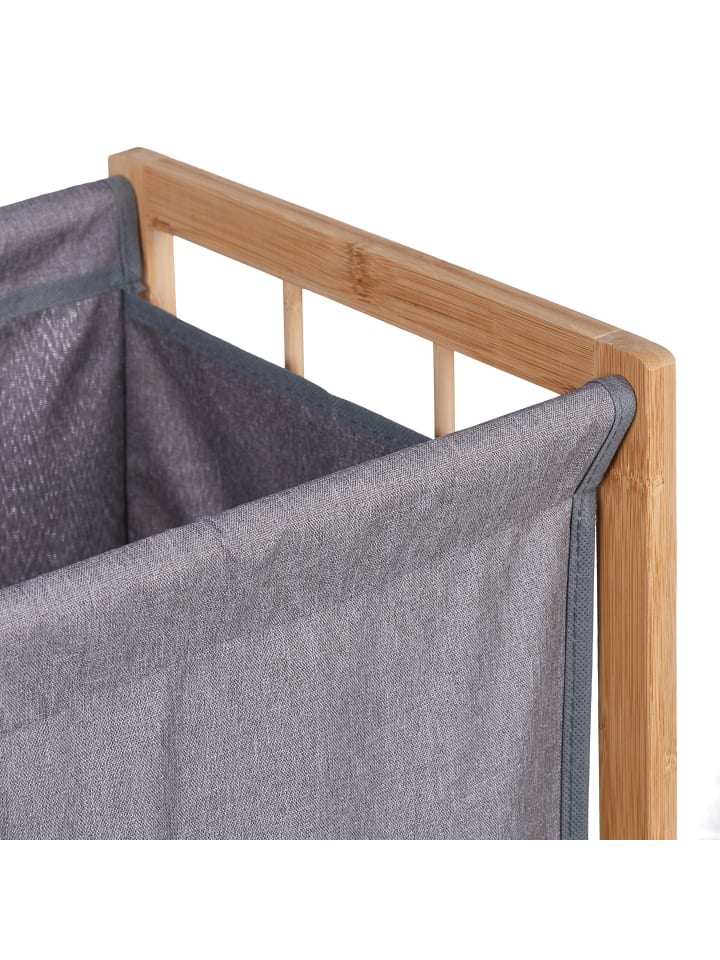relaxdays Wäschekorb in Natur/ Grau - (B)39 x (H)60 x (T)30 cm günstig kaufen onesize