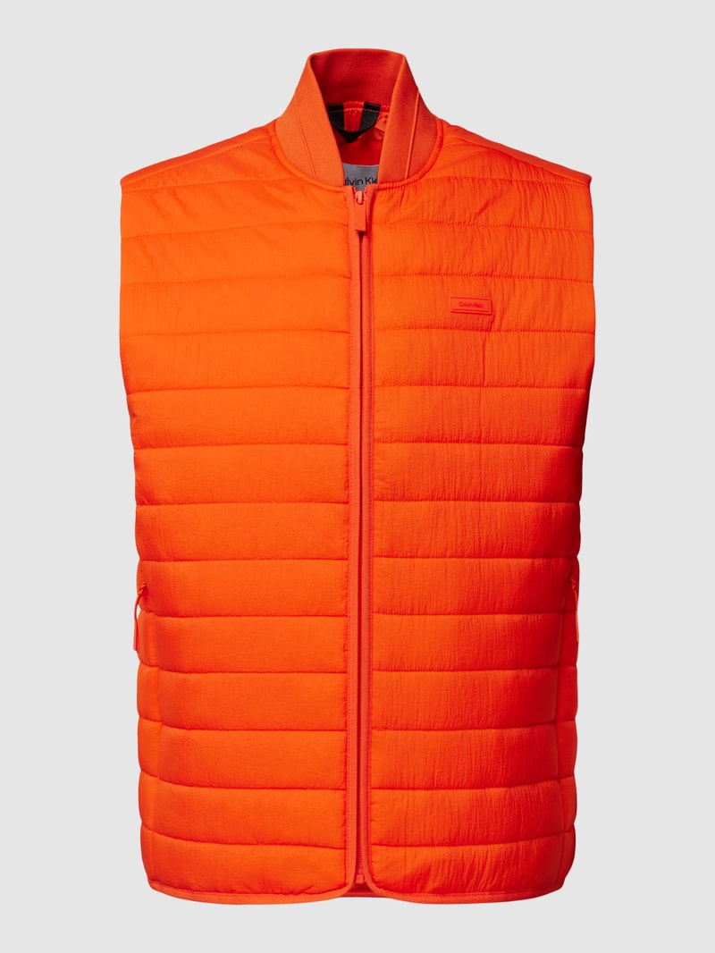 Weste mit Label-Details Modell 'CRINKLE' in orange