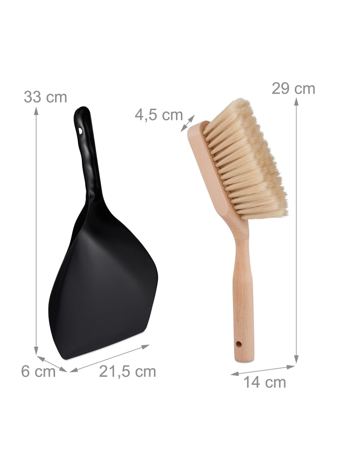relaxdays Kehrgarnitur in Schwarz/ Natur günstig kaufen onesize
