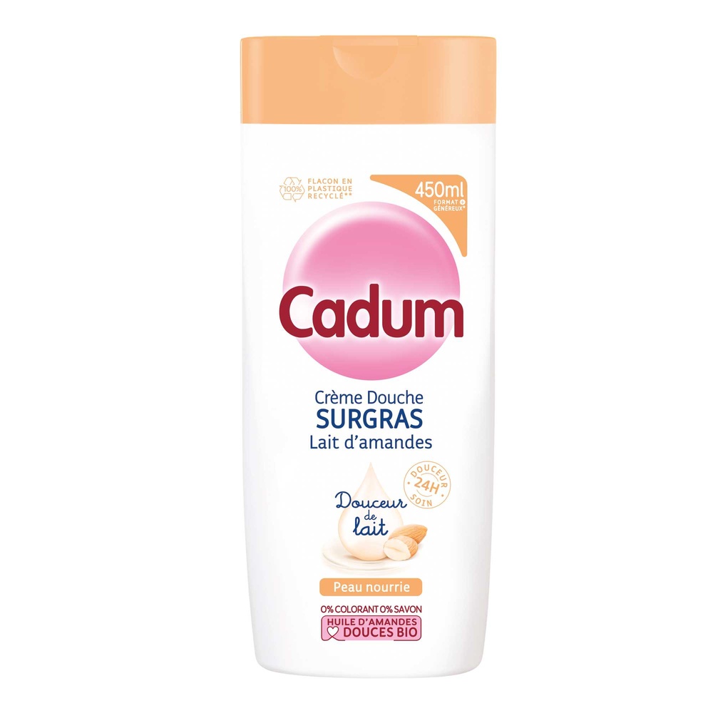 cadum Surgras Douceur de Lait Crème Douche Lait d'Amandes Douces Bio