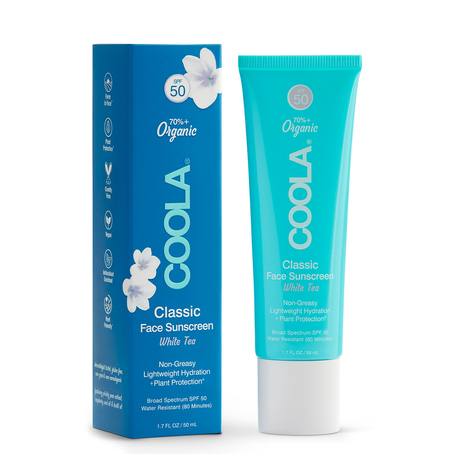 Coola Lotion Solaire Visage Classic SPF50 Thé Blanc 50 ml