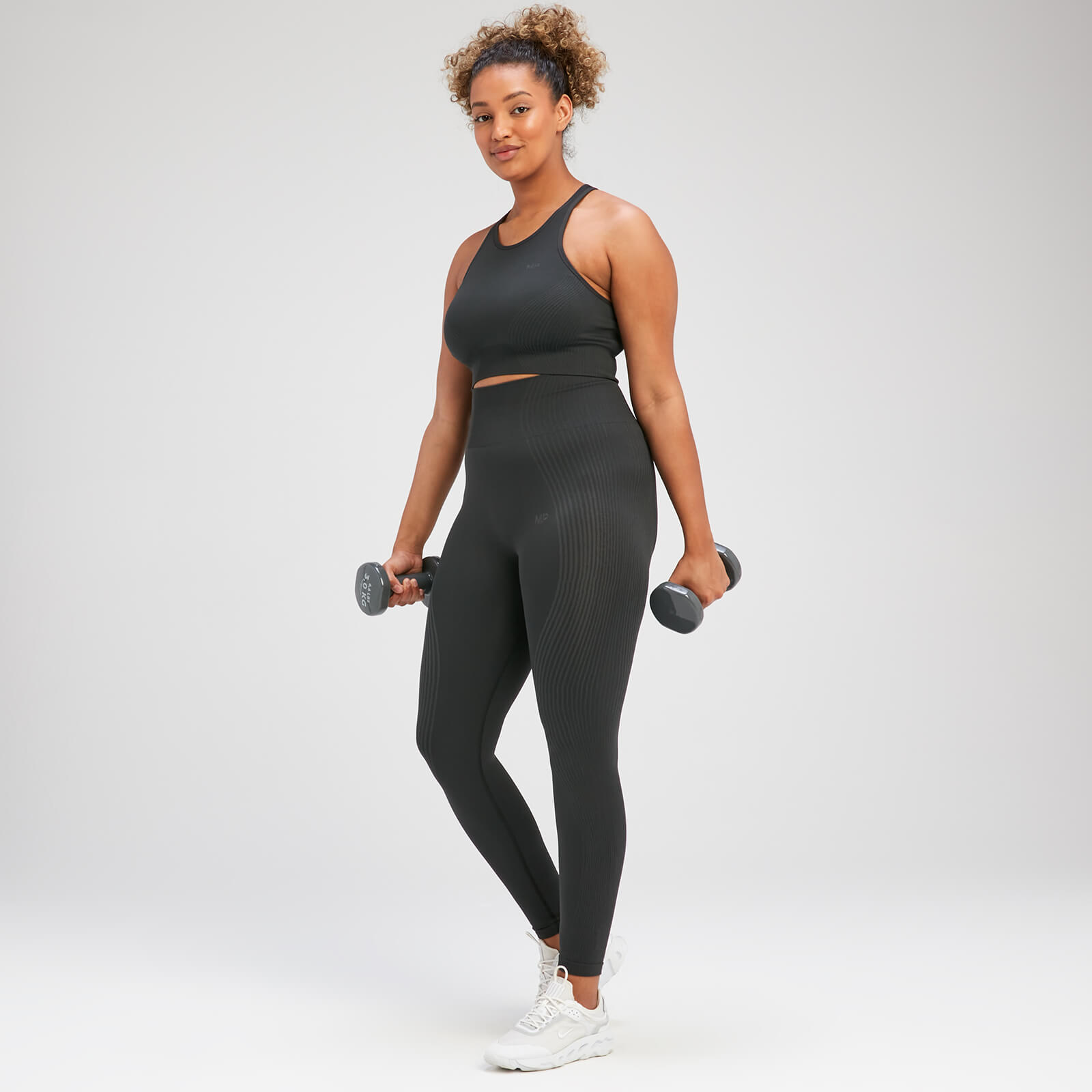 Brassière de sport sans coutures MP Tempo Illusion pour femmes – Noir