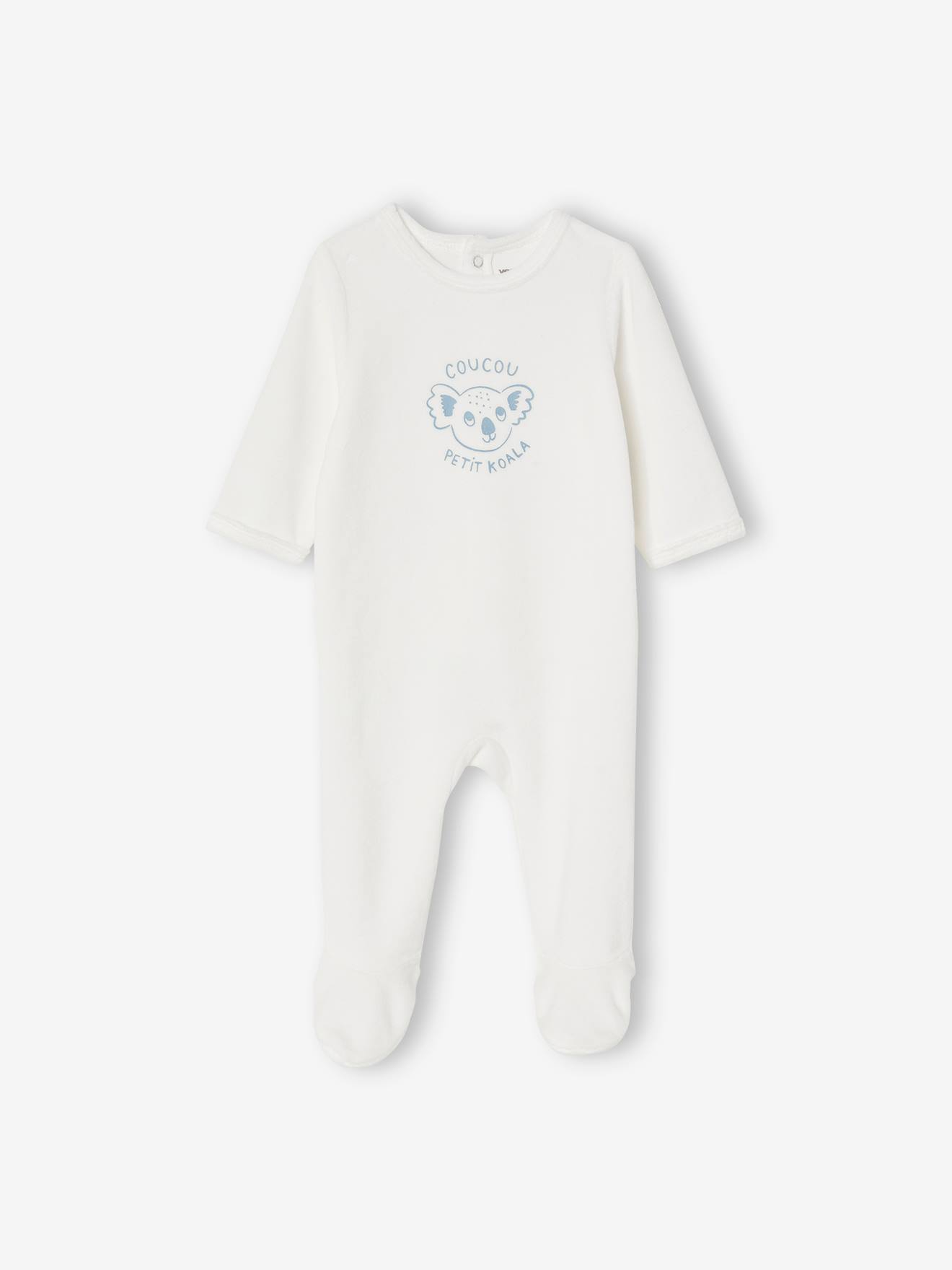Lot de 3 pyjamas en velours bébé ouverture dos BASICS lot curcuma