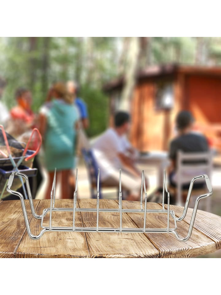 relaxdays Rippchenhalter in Silber günstig kaufen onesize