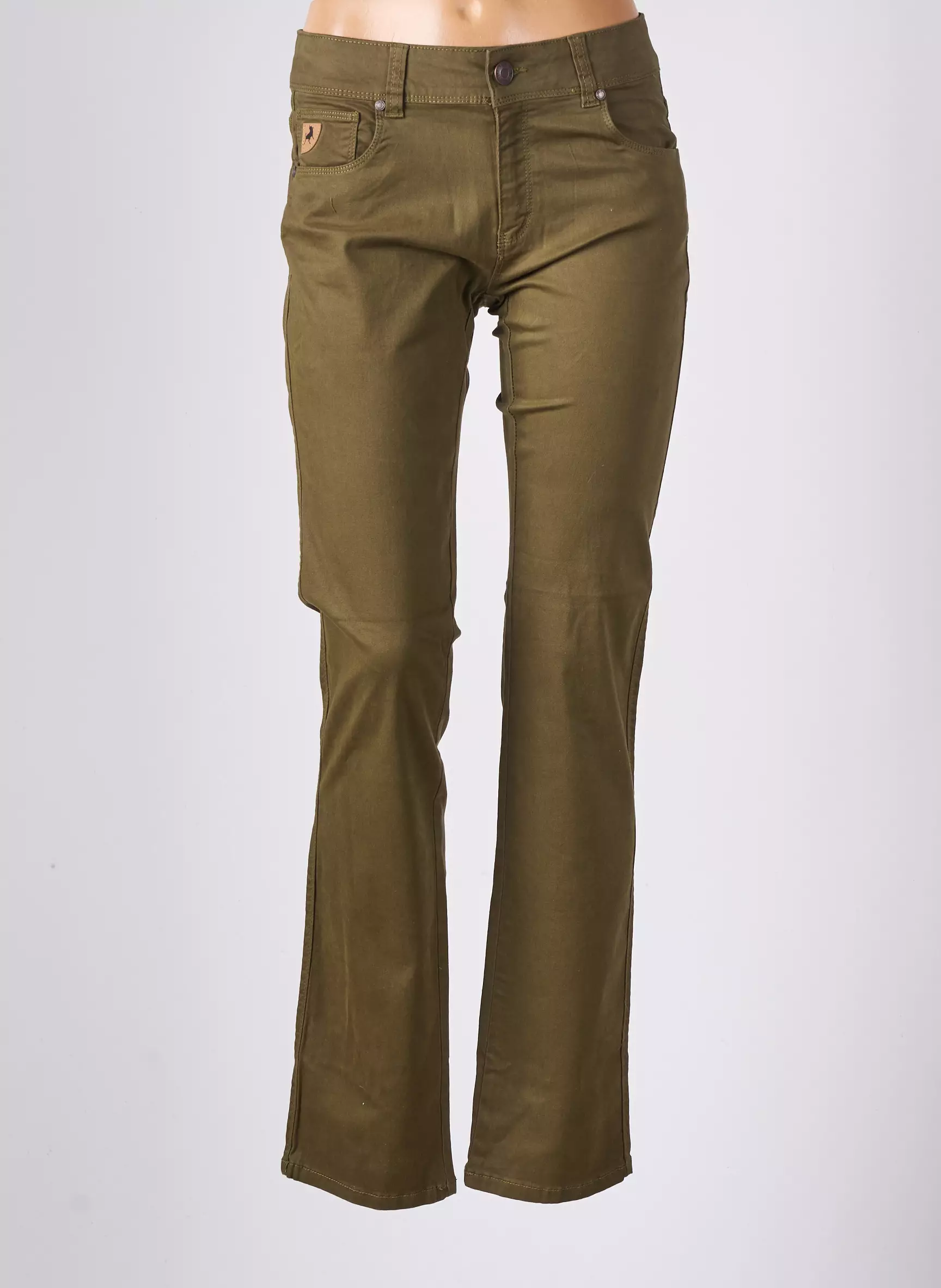 Lois Pantalons Droits Femme couleur vert