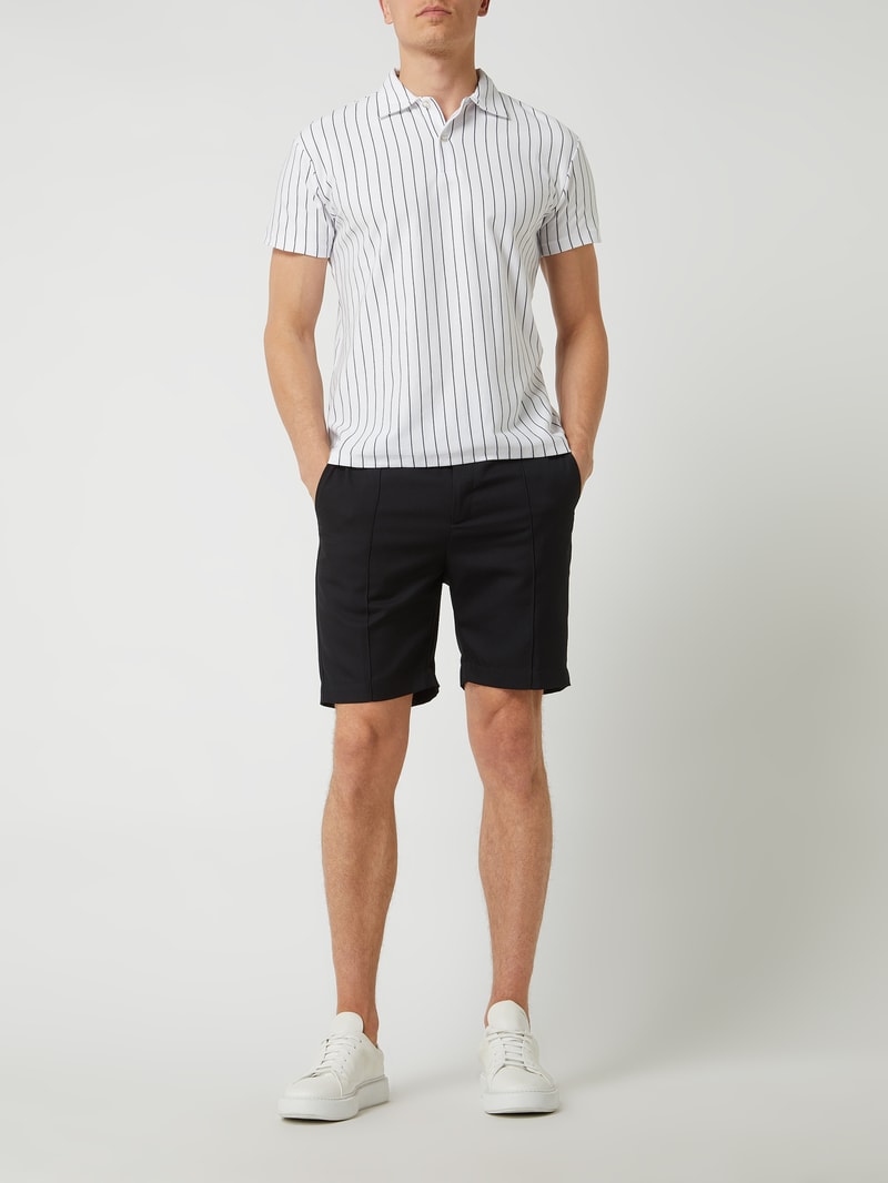 Chino-Shorts mit Logo-Detail Modell 'Nerve' in marineblau