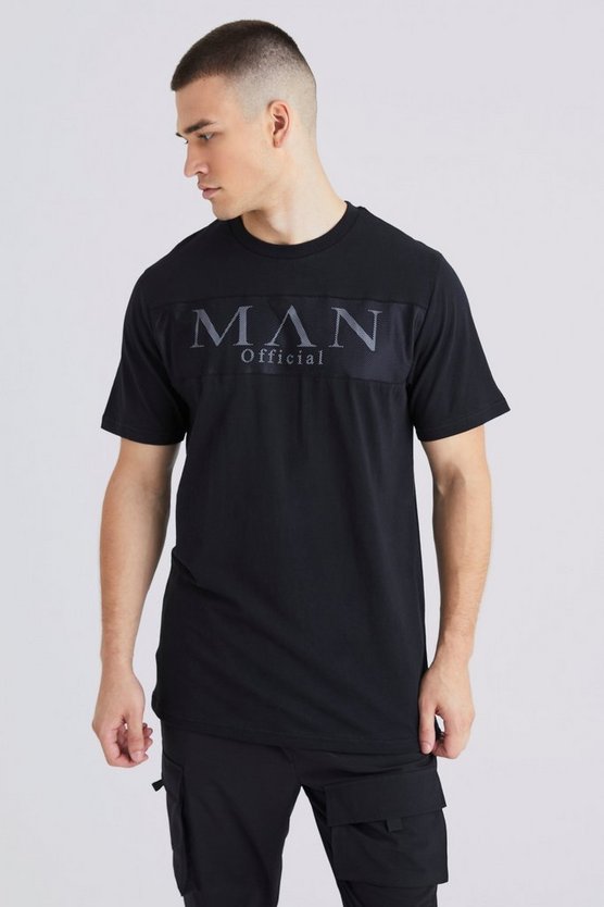 Tall Man Slim-Fit T-Shirt mit reflektierendem Mesh-Overlay